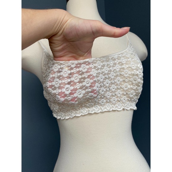 vintage 90s sheer unlined lace bralette - Picture 2 of 8